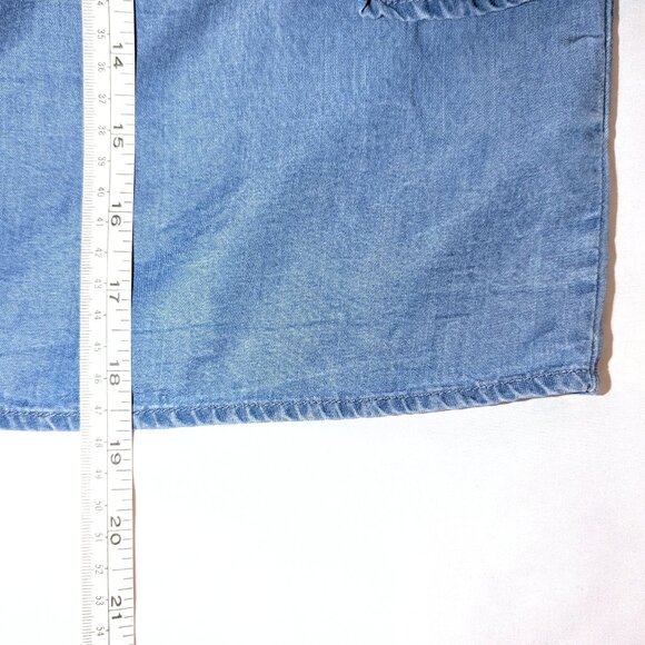 Walter Baker | Lyocell Cold Shoulder Blue Ruffle Sleeve "Tara" Top | Medium - Picture 14 of 14